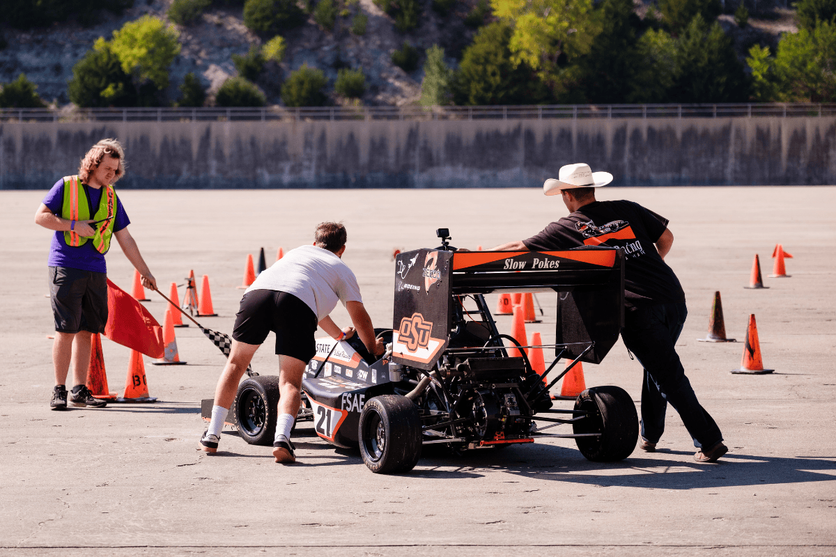 OSU lines up for acceleration in their other car