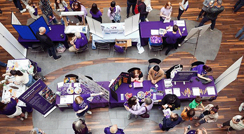 K-State students attend the Professional and Graduate School Fair.