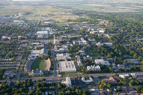 Aerial photo of Kansas State University