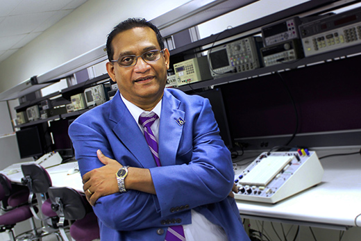 Saeed Khan, professor and coordinator of the electronic and computer engineering technology and unmanned aircraft systems design and integration degree options at Kansas State Polytechnic, has given the campus its first patent with his research on wireless power transfer.