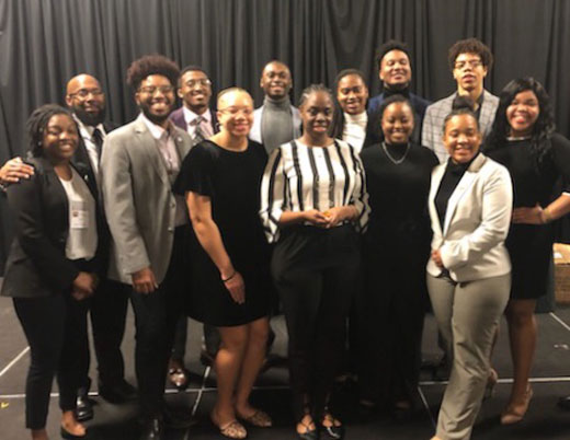 A small delegation of Kansas State University's Black Student Union 