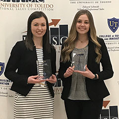 The winning K-State team of Kaitlyn Porter (left) and Katie Horton (right)