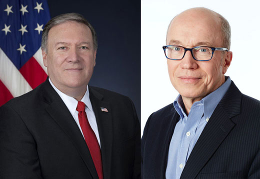 Mike Pompeo (left) and Alan Murray (right)