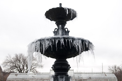 Frozen Fountain at the University Gardens