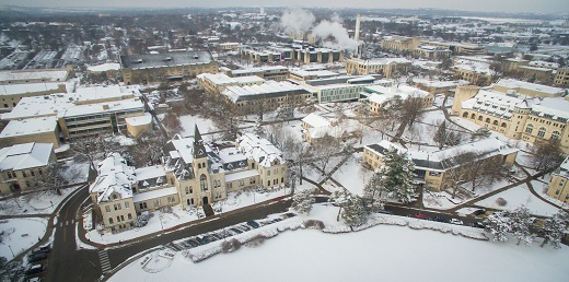 Manhattan campus in the winter