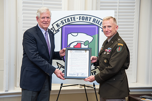 President Richard Myers and Fort Riley Maj. Gen. D.A. Sims