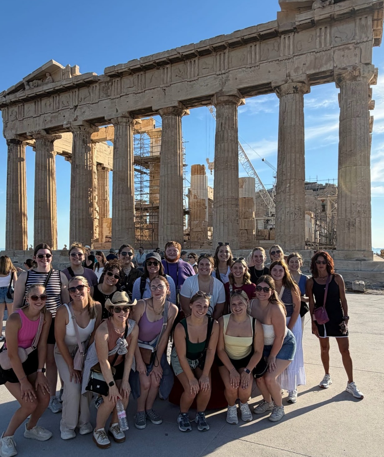 Group photo in front of the Acropolis in Athens