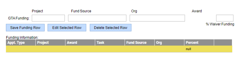 Funding Source Information View