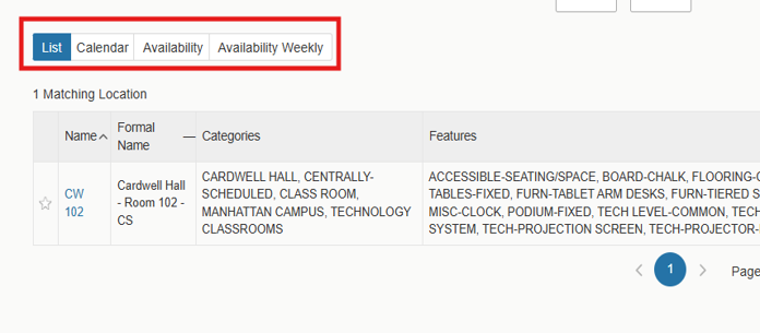 25Live weekly availability