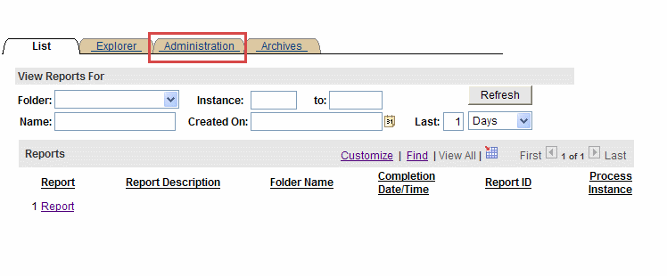 Administration tab