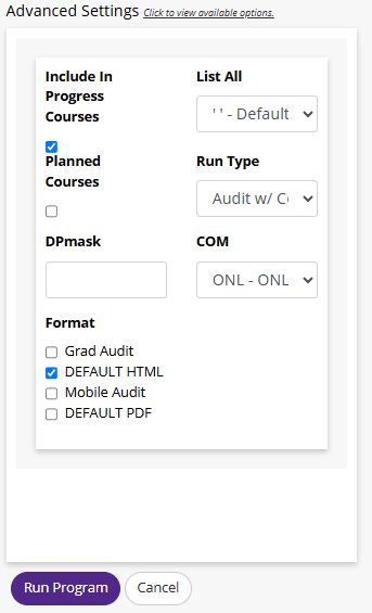 uAchieve Advanced Settings