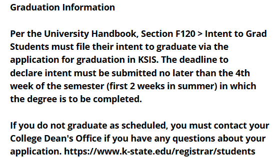 Graduation Information