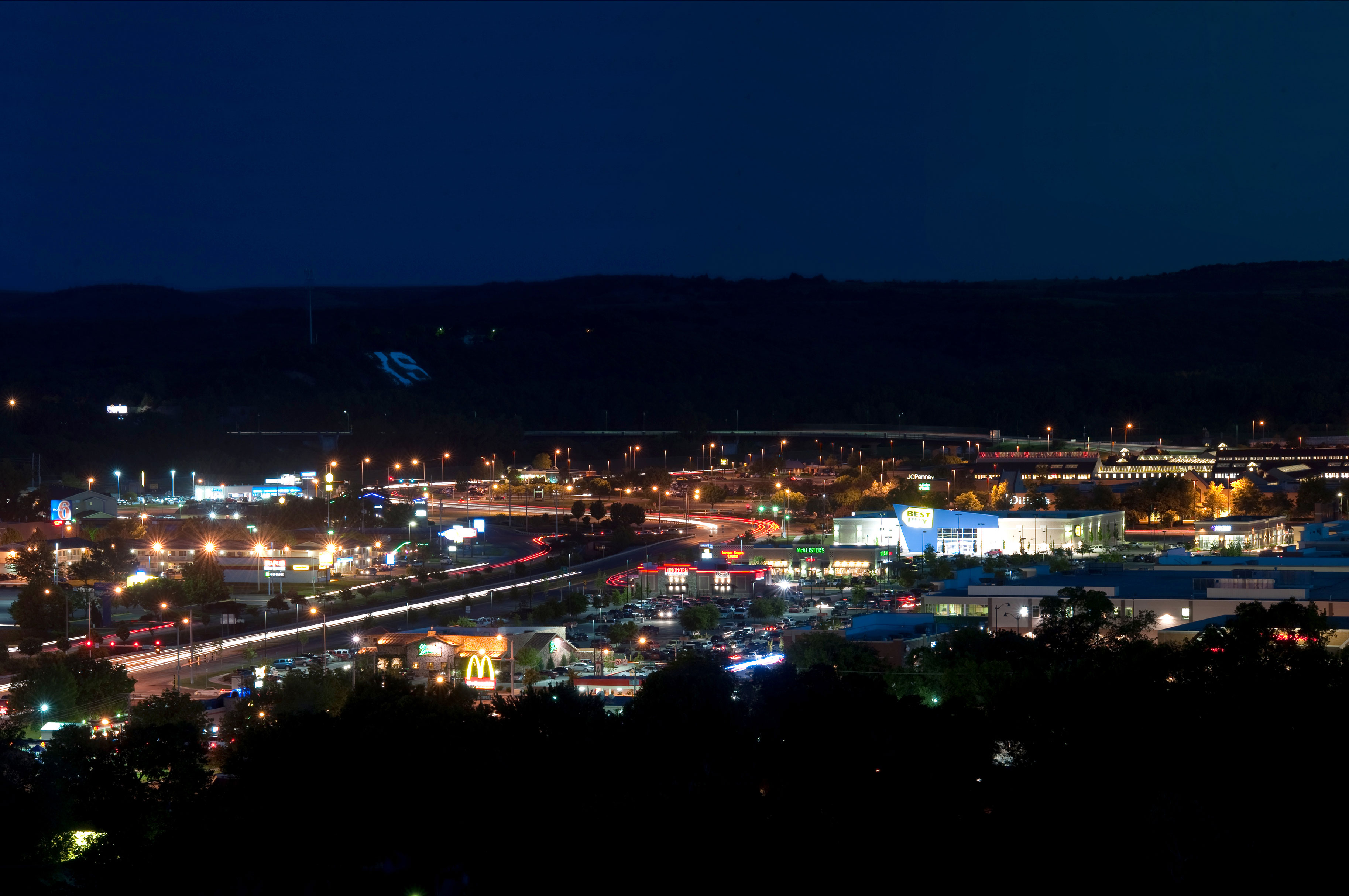 View of Manhattan, Kansas at night