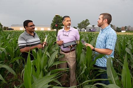 Researchers and soil sensors