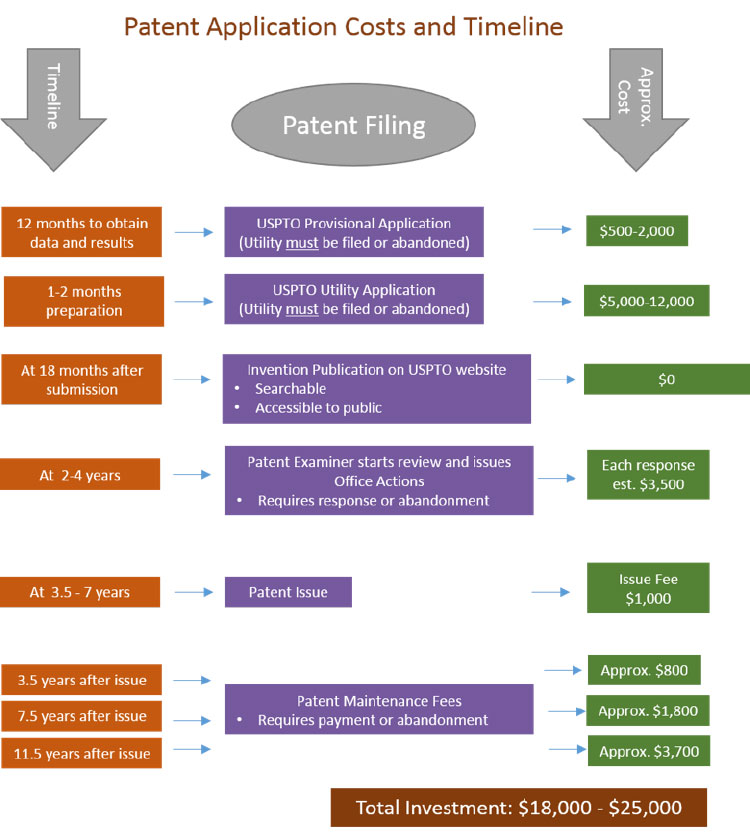 Patent costs and timeline