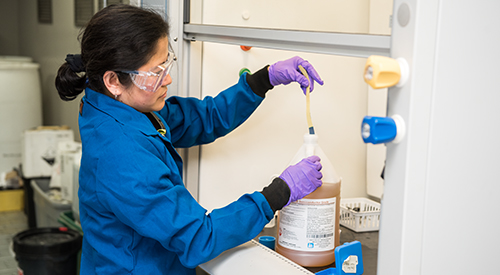 woman in lab