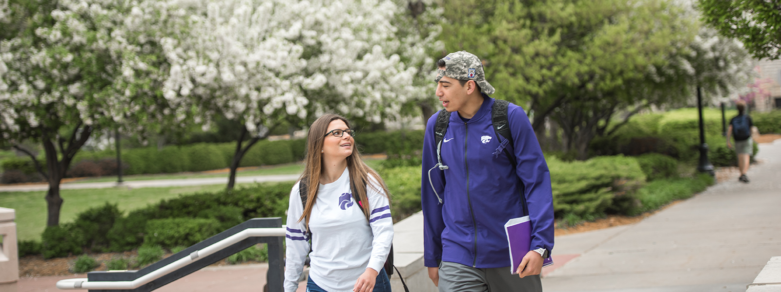 Students walking on K-State campus