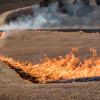 Each of Konza Prairie's two burn crews have a tractor, trailer and brush truck — each equipped with a 300-gallon water tank, pump and three hoses. Fires are lit using drip torches. All volunteers are supplied with fire shirts, gloves, helmets and face masks.