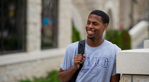 Student on campus