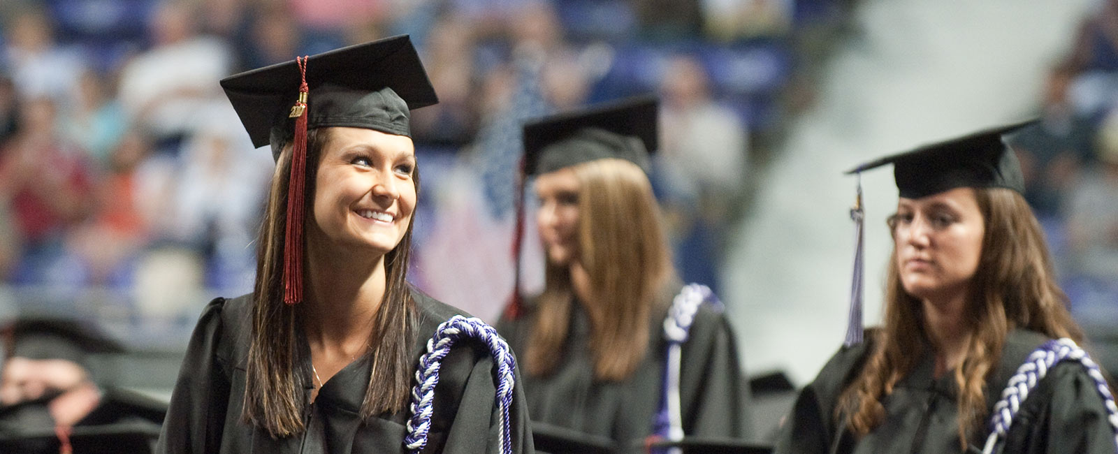 Students walking at graduation