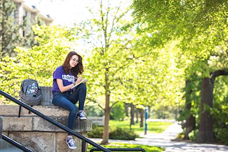 lone student in spring