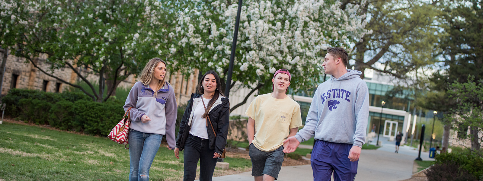 Students walking on campus