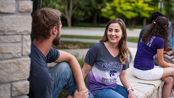 Students talking on campus