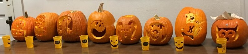 lineup of finished pumpkins