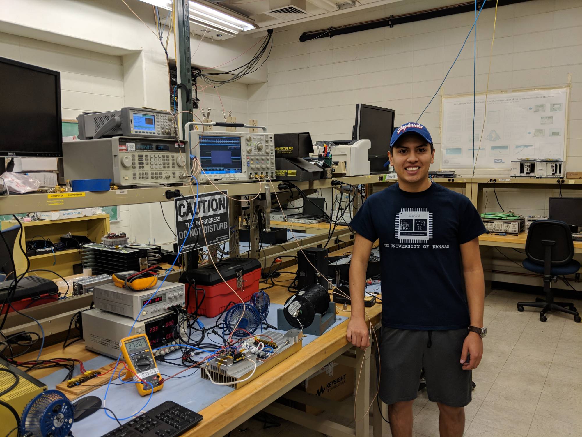 Student working in electrical engineering lab