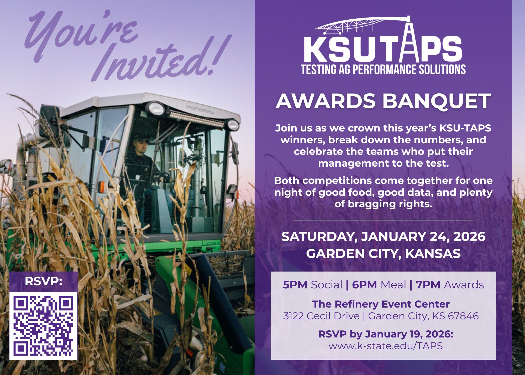 graphic invitation to the 2026 TAPS awards banquet.