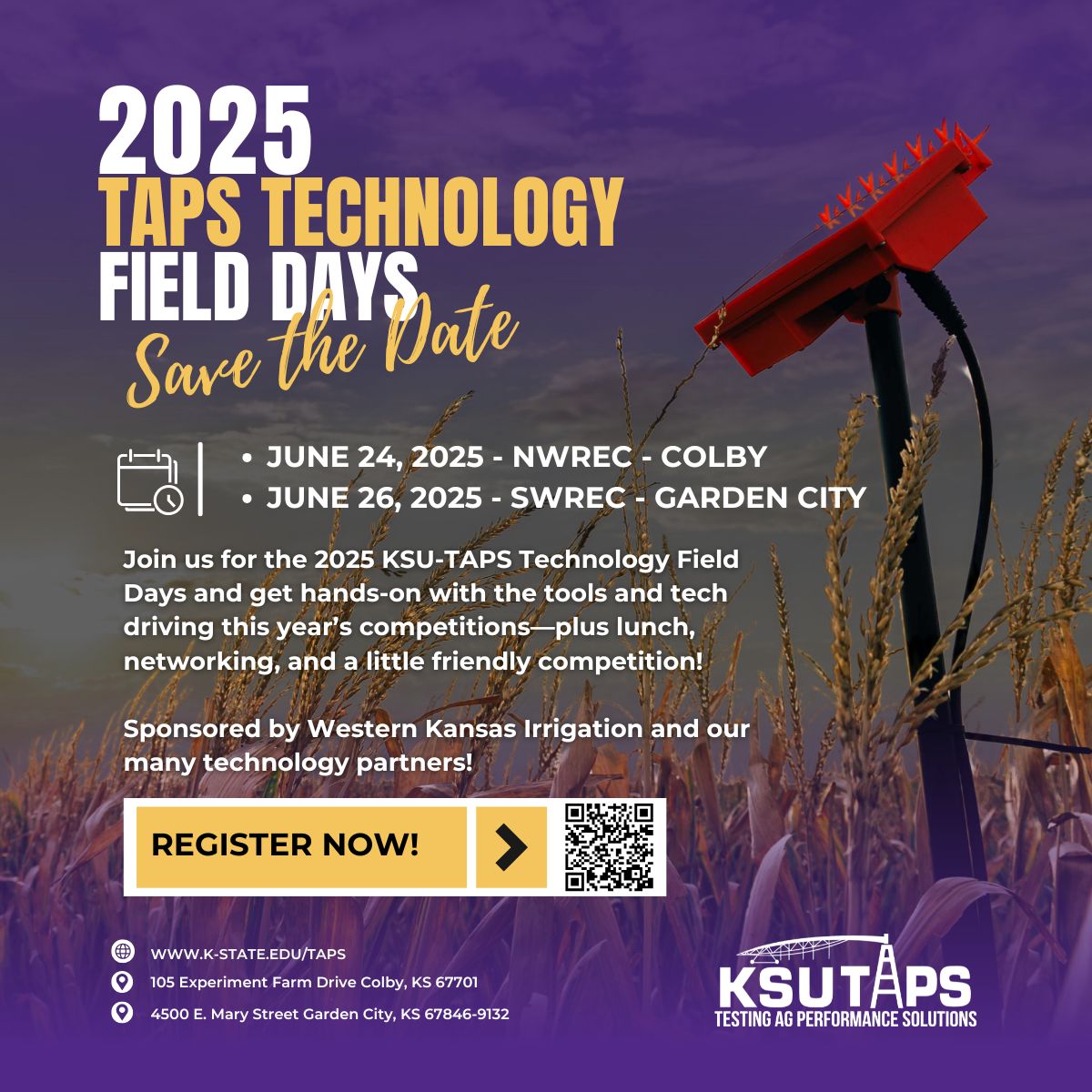 Graphic for the 2025 KSU-TAPS Technology Field Days