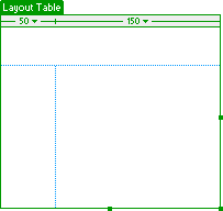 A layout table with three layout cells.