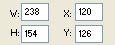 Illustration of height, width and position boxes