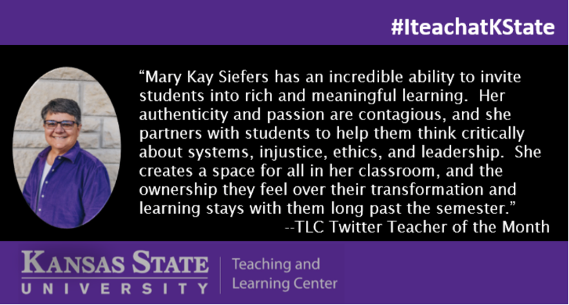 Twitter Teacher Mary Kay quote graphic