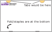 Fold/staples are at the bottom (diagram)
