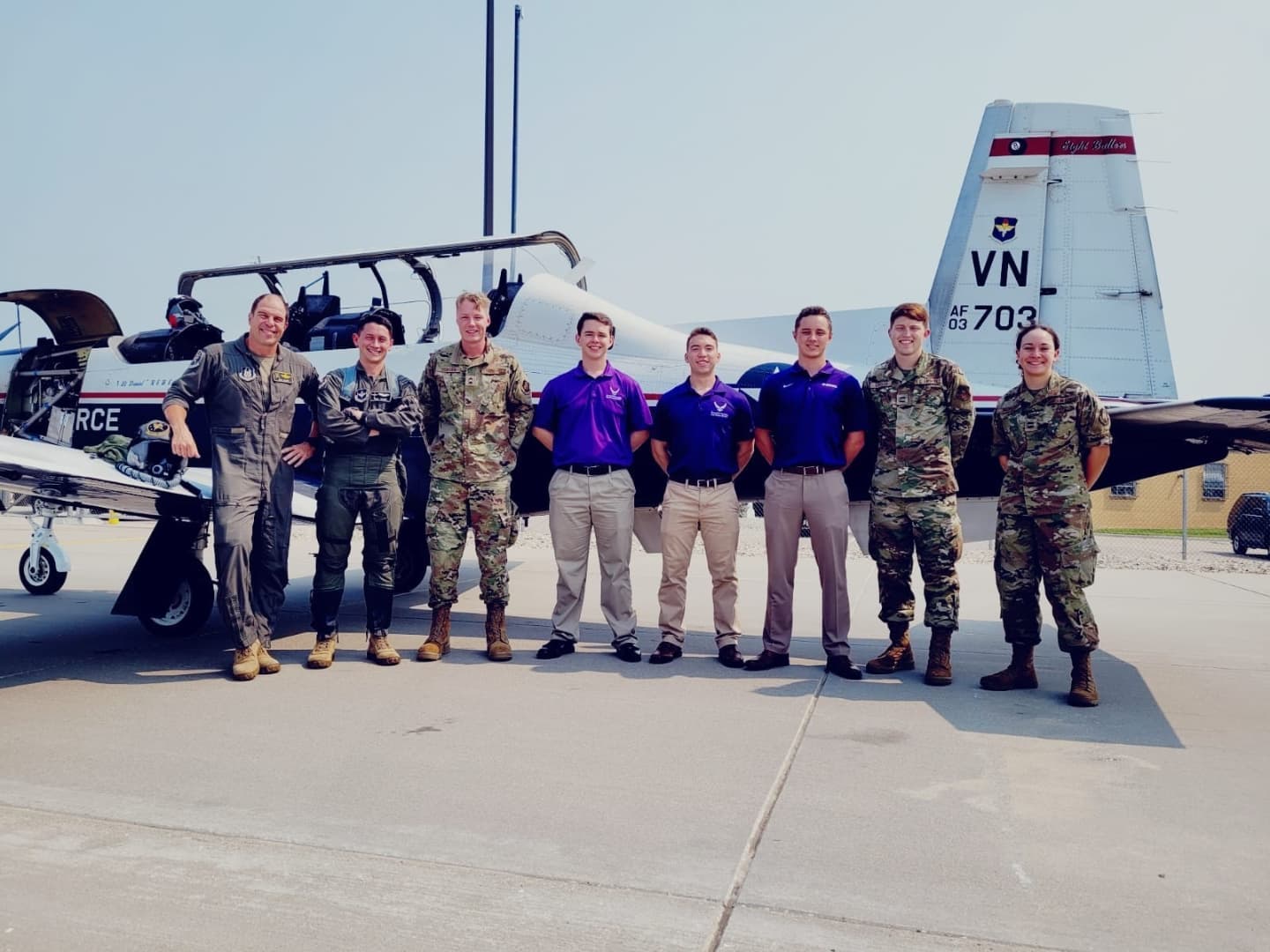 Cadets infront of T-6 Aircraft