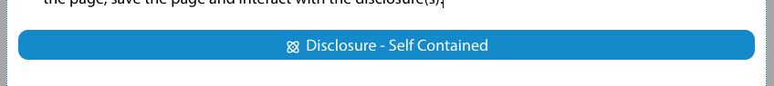 Disclosure component showing in editor mode. 
