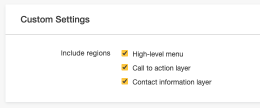 High level page properties options