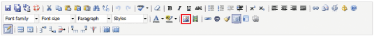 Image showing location of the Insert/edit image button in the WYSIWYG editor