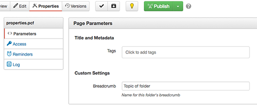 Image showing the Breadcrumb box