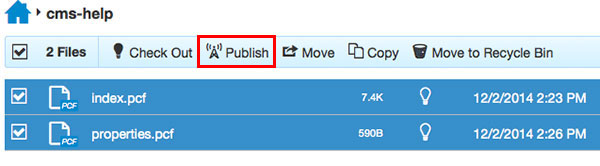 Publishing multiple files