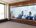 Video walls inside the Great Room of the Berney Family Welcome Center