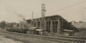 Construction of the east side of Memorial Stadium, 1924