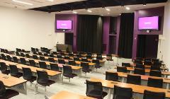 The renovated Wildcat Chamber, formerly the Little Theatre, features updated seating and technology